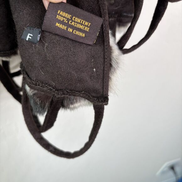 Vintage Rex Rabbit Brown Cashmere Shawl Sweater - Picture 4 of 5